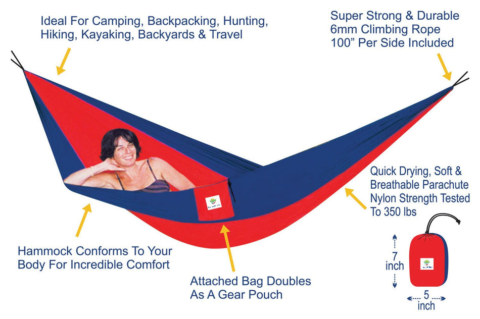 Hammock Bliss Single Navy/Red - Get Tight Gear