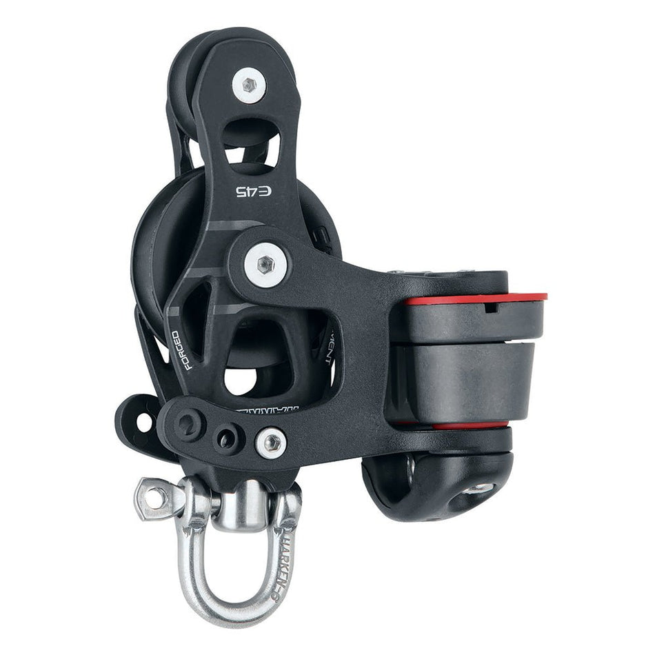 Harken 45mm Single Aluminum Element Fiddle Block w/Swivel & 150 Cam Cleat - Get Tight Gear