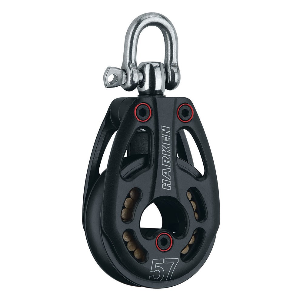 Harken 57mm Aluminum Low Load Black Magic Block w/Swivel - Get Tight Gear