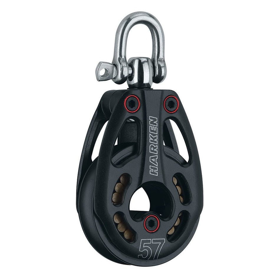 Harken 57mm Aluminum Low Load Black Magic Block w/Swivel - Get Tight Gear