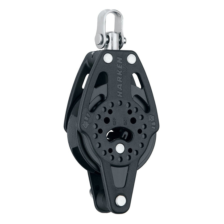 Harken 57mm Carbo Single Ratchet Block w/Swivel & Becket - Get Tight Gear