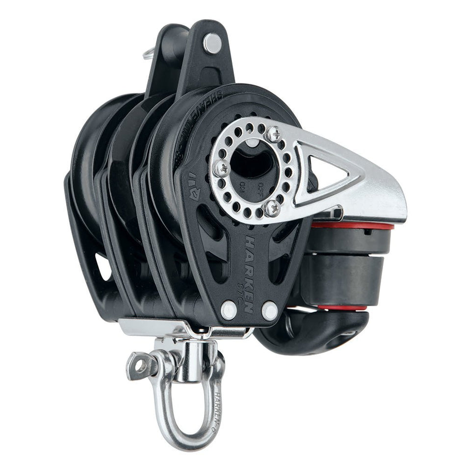 Harken 57mm Triple Carbo Block - Swivel, Becket, Cam Cleat - Get Tight Gear