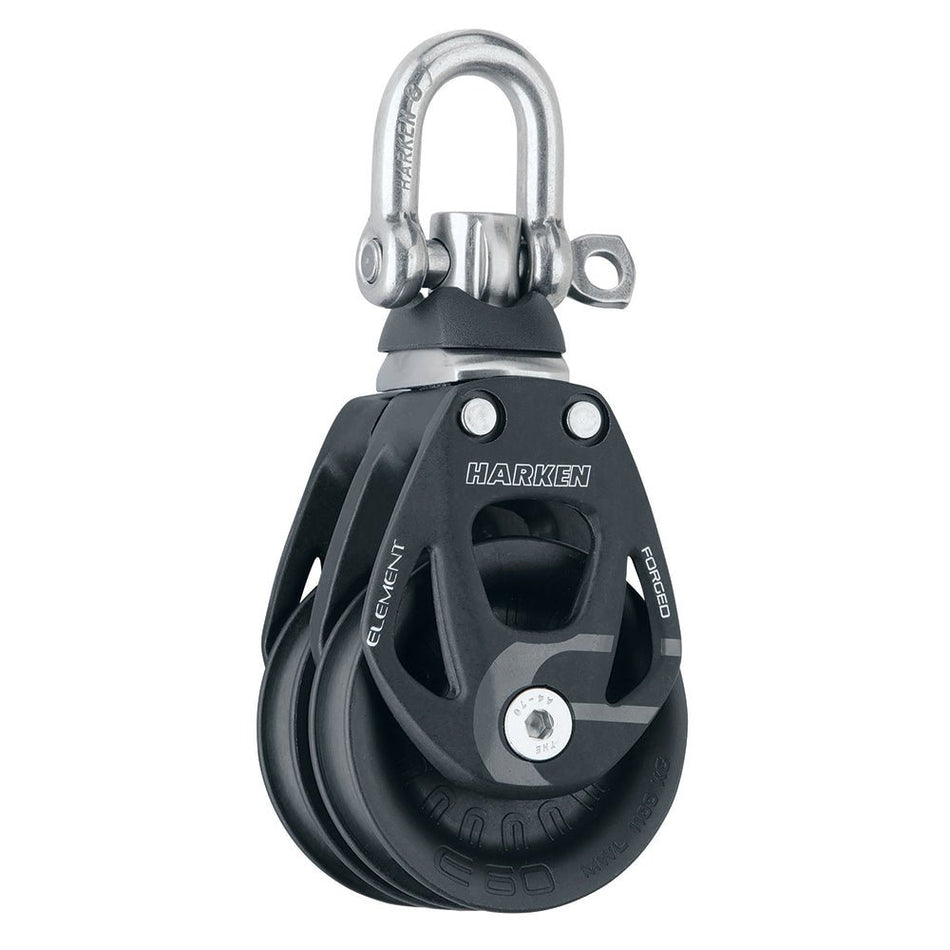 Harken 60mm Double Aluminum Element Block w/Swivel - Get Tight Gear