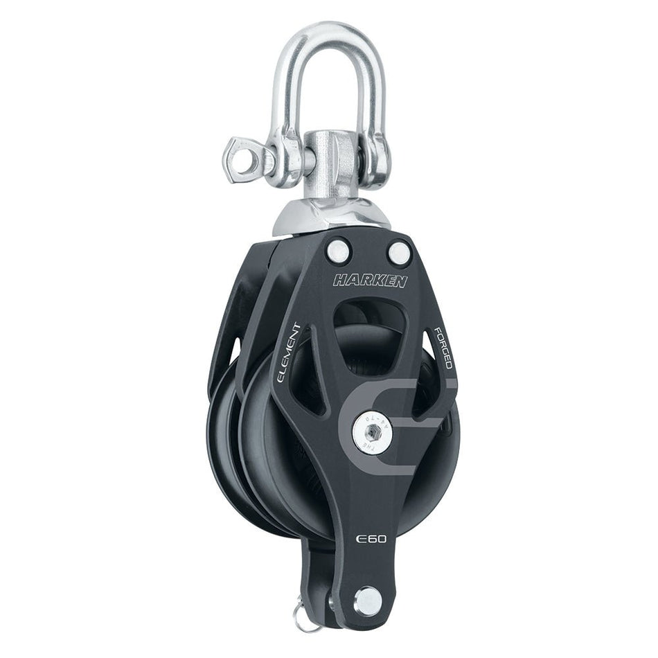 Harken 60mm Double Aluminum Element Block w/Swivel & Becket - Get Tight Gear