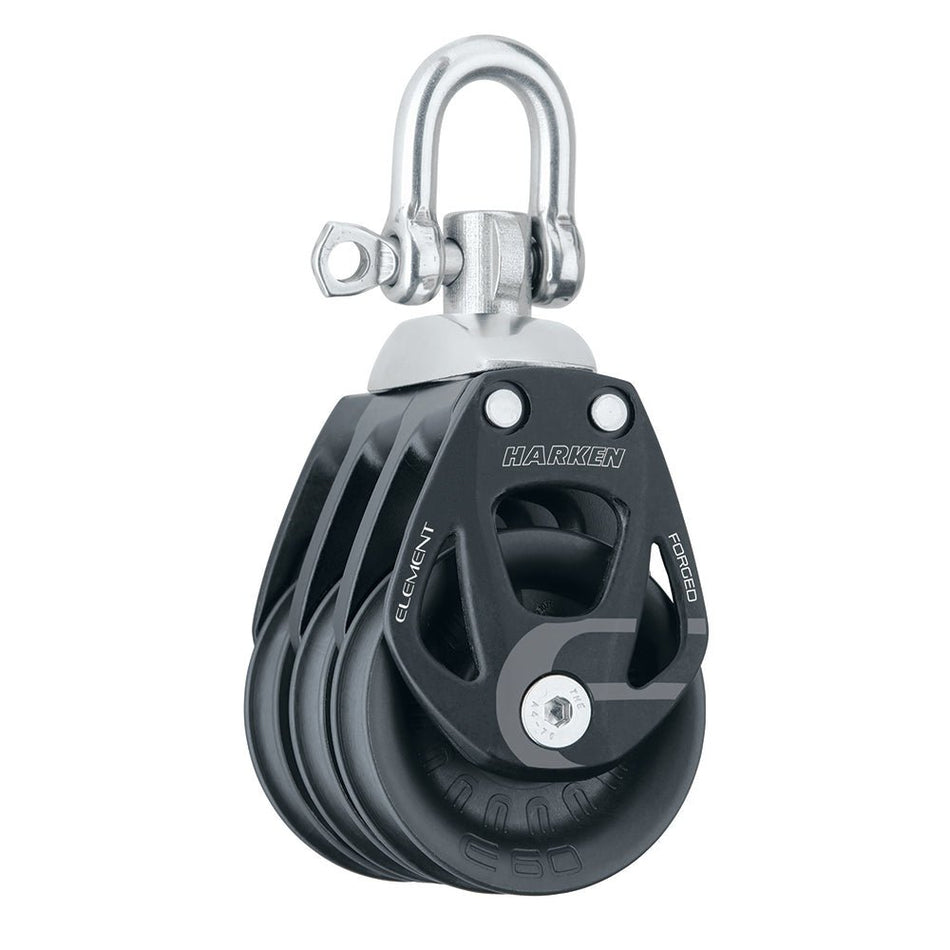 Harken 60mm Triple Aluminum Element Block w/Swivel - Get Tight Gear