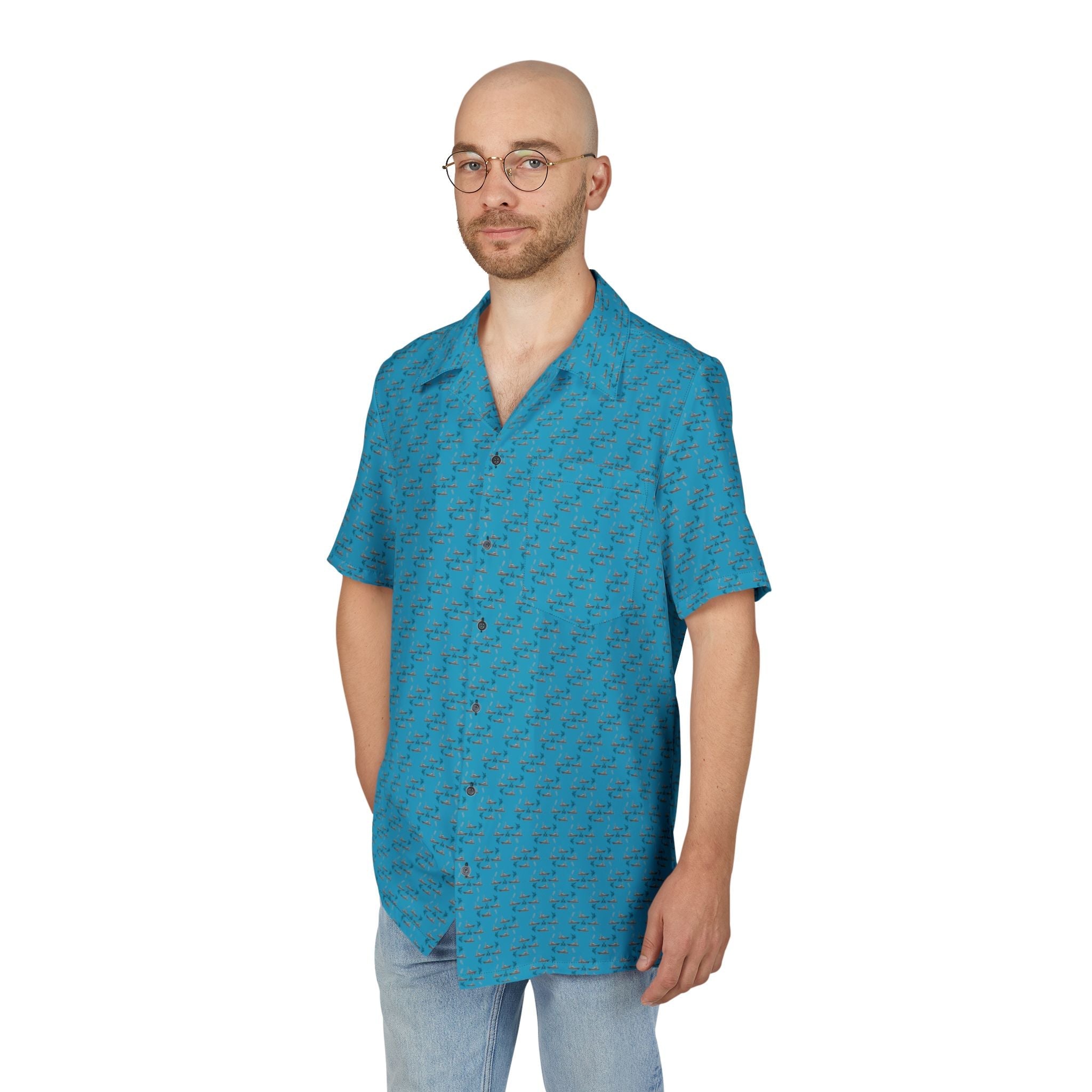 Hawaiian Fishing Shirt - Sportfish Design - Get Tight Gear