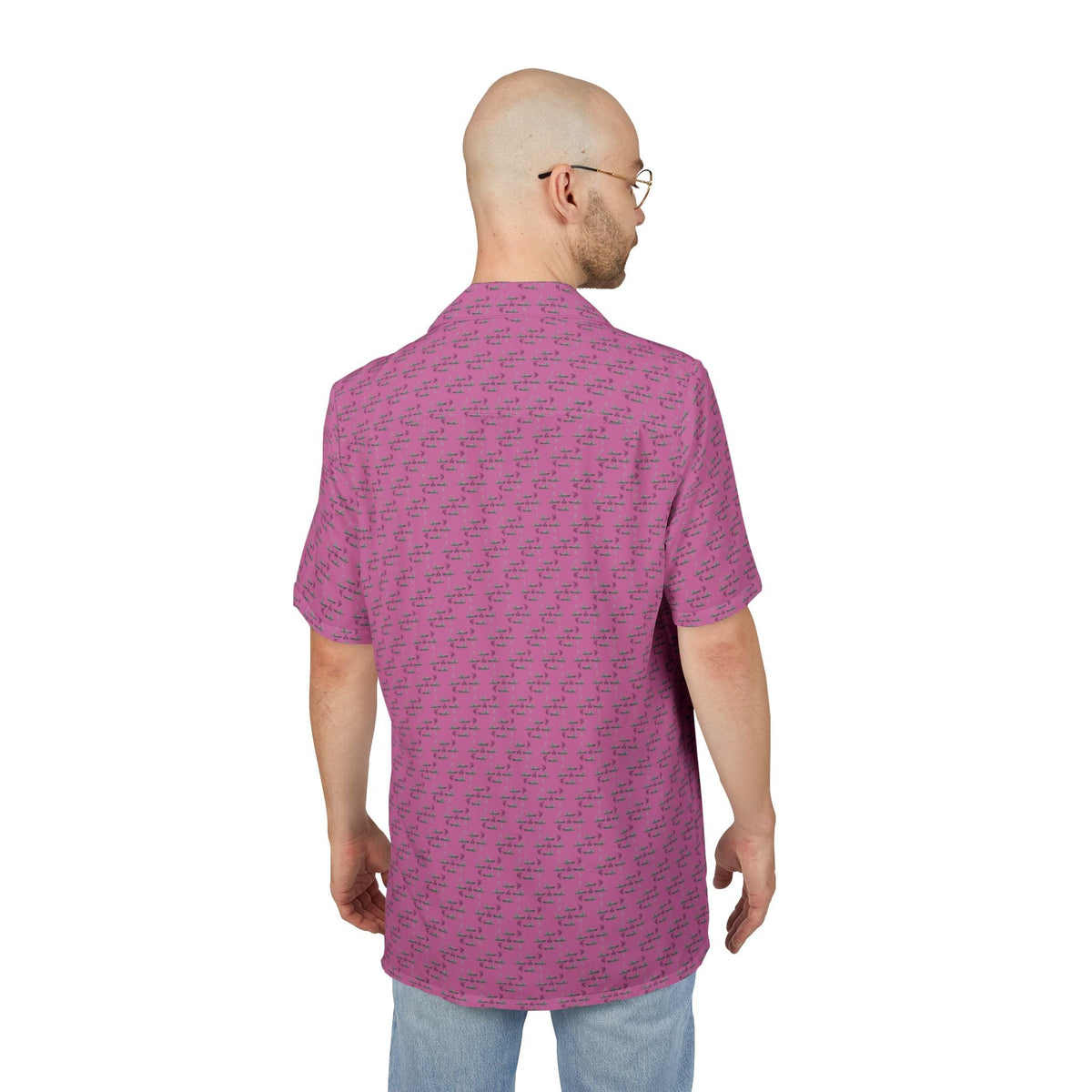 Hawaiian Fishing Shirt - Sportfish Design - Light Pink - Get Tight Gear