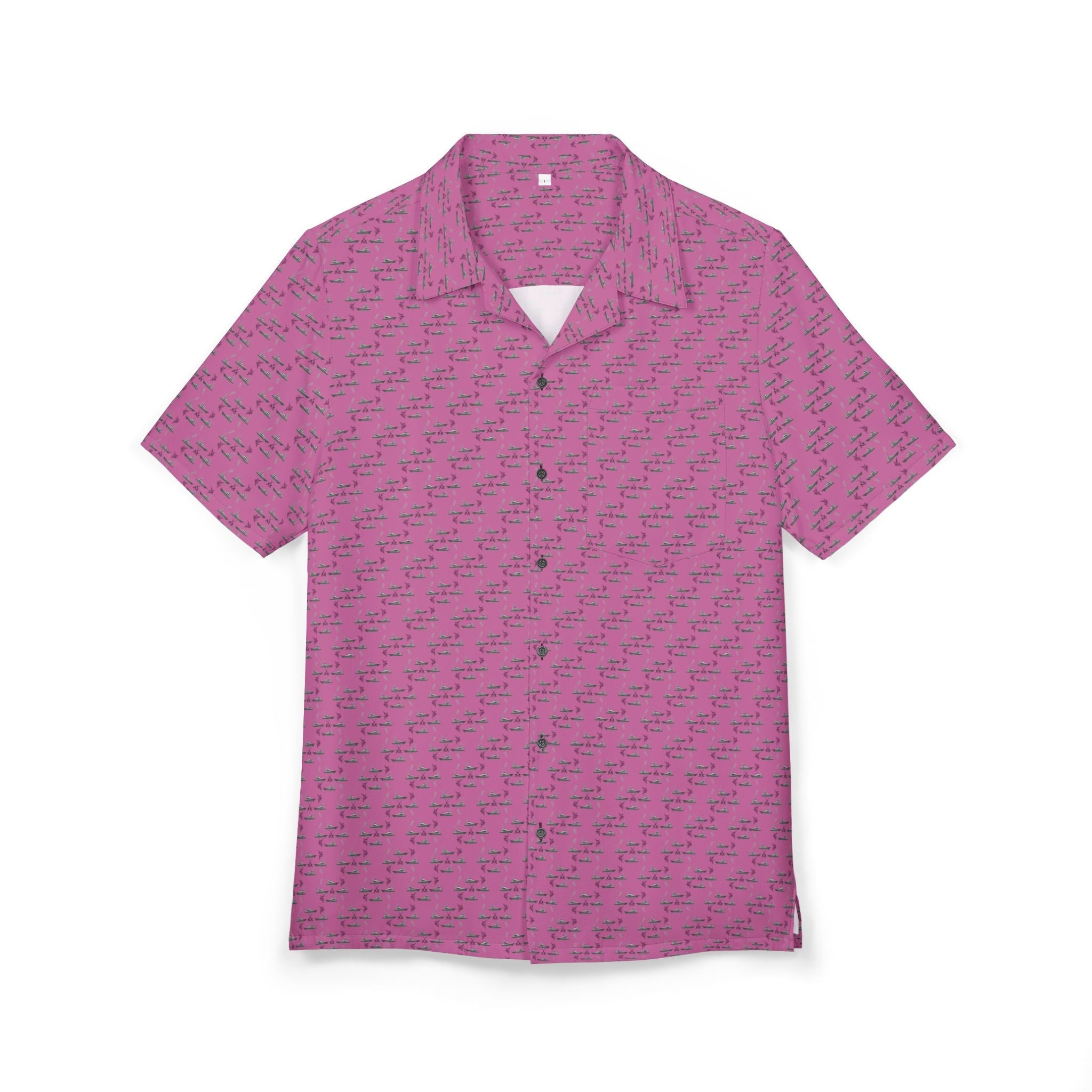 Hawaiian Fishing Shirt - Sportfish Design - Light Pink - Get Tight Gear