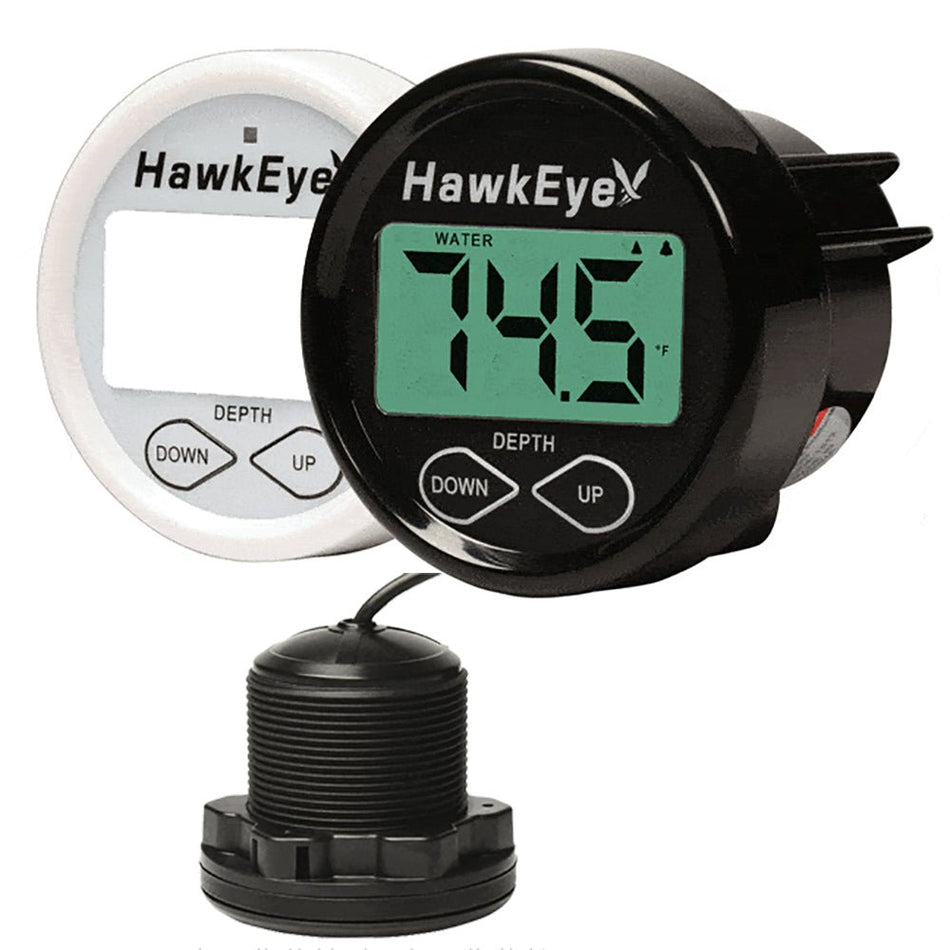 Hawkeye DepthTrax In - Dash Digital Depth & Temp Gauge - Thru - Hull - Get Tight Gear