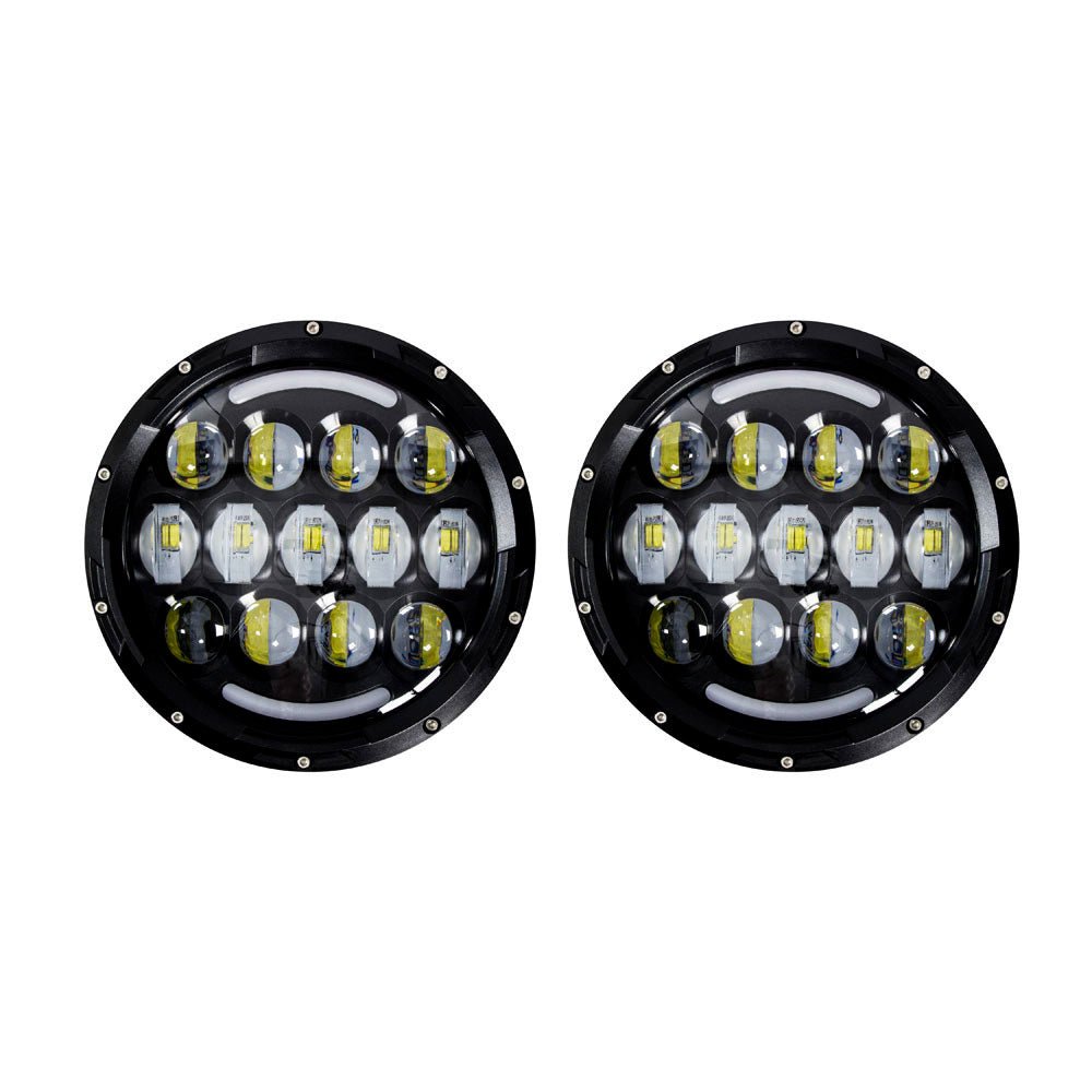 HEISE 7" LED Light w/Black Face & Partial Halo - 21 LED - Get Tight Gear