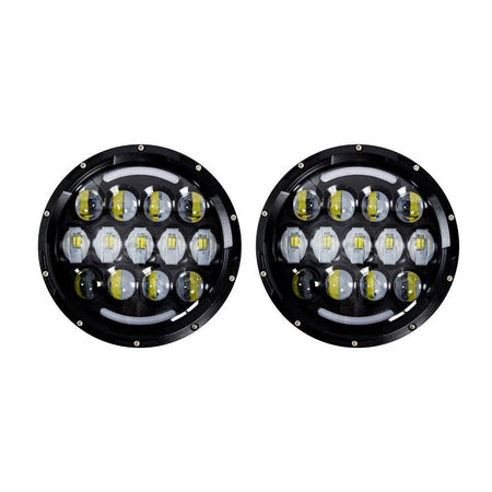 HEISE 7" LED Light w/Black Face & Partial Halo - 21 LED - Get Tight Gear