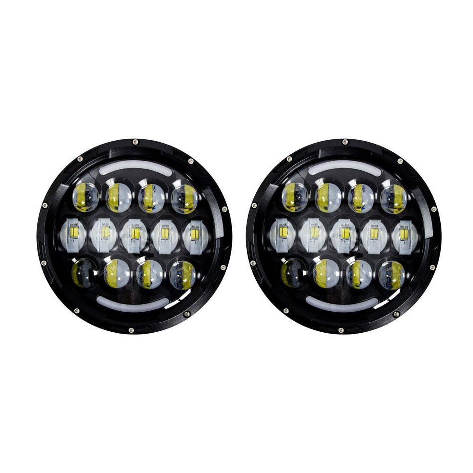 HEISE 7" LED Light w/Black Face & Partial Halo - 21 LED - Get Tight Gear