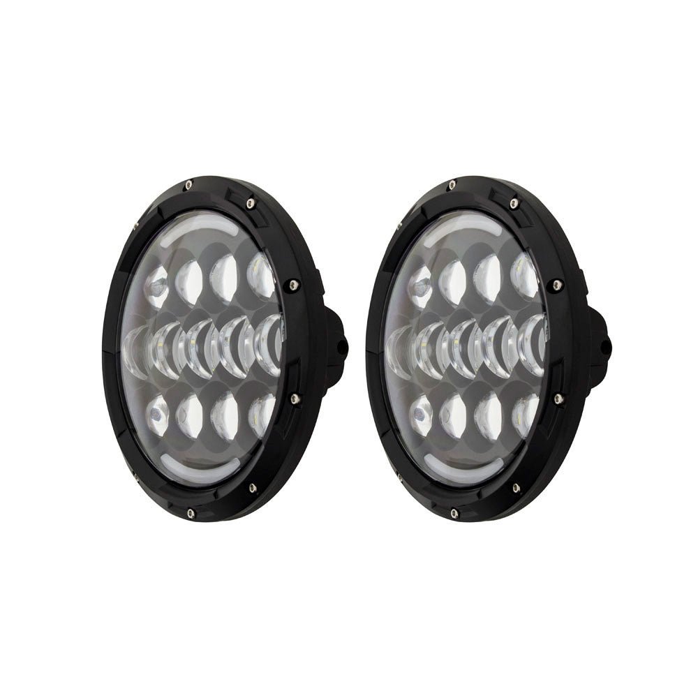 HEISE 7" LED Light w/Black Face & Partial Halo - 21 LED - Get Tight Gear