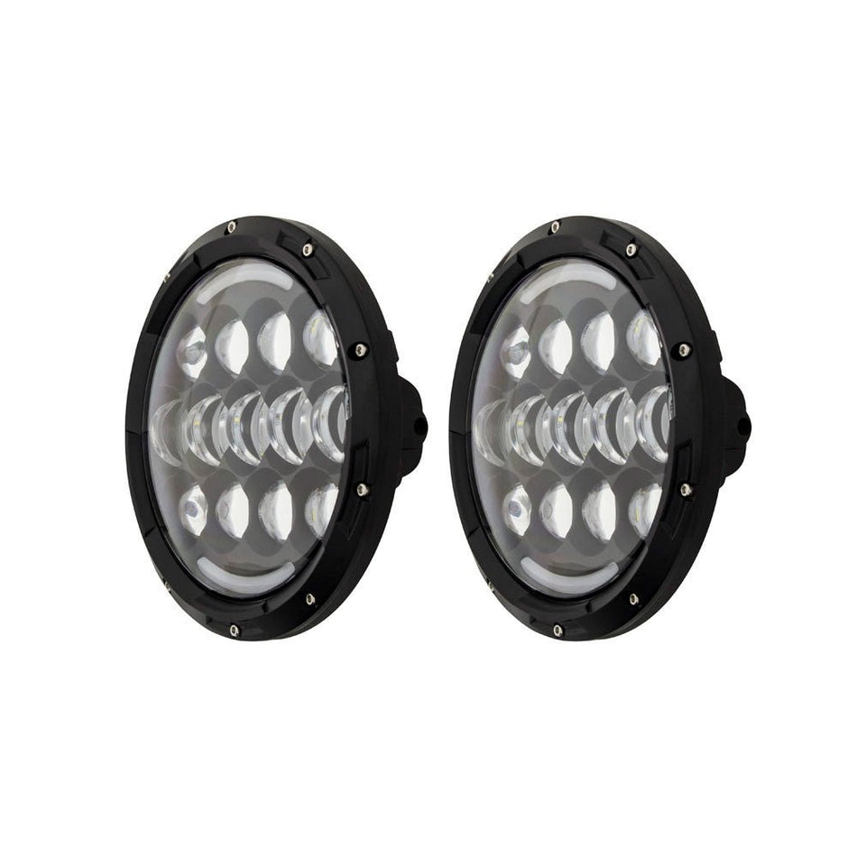 HEISE 7" LED Light w/Black Face & Partial Halo - 21 LED - Get Tight Gear