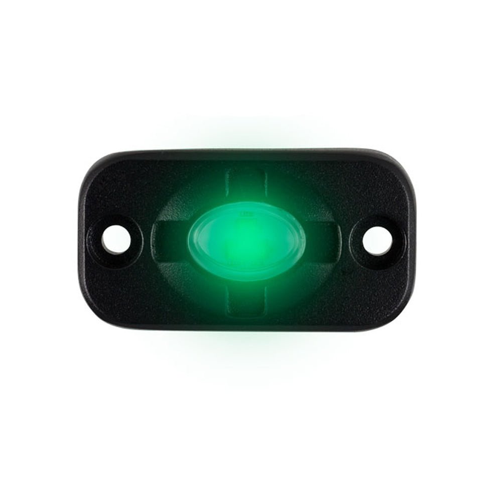 HEISE Auxiliary Accent Lighting Pod - 1.5" x 3" - Black/Green - Get Tight Gear