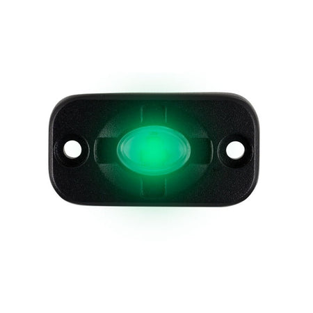 HEISE Auxiliary Accent Lighting Pod - 1.5" x 3" - Black/Green - Get Tight Gear