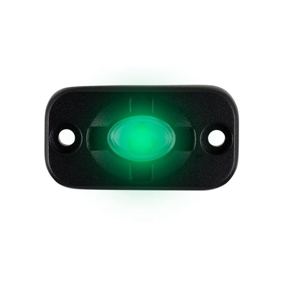HEISE Auxiliary Accent Lighting Pod - 1.5" x 3" - Black/Green - Get Tight Gear