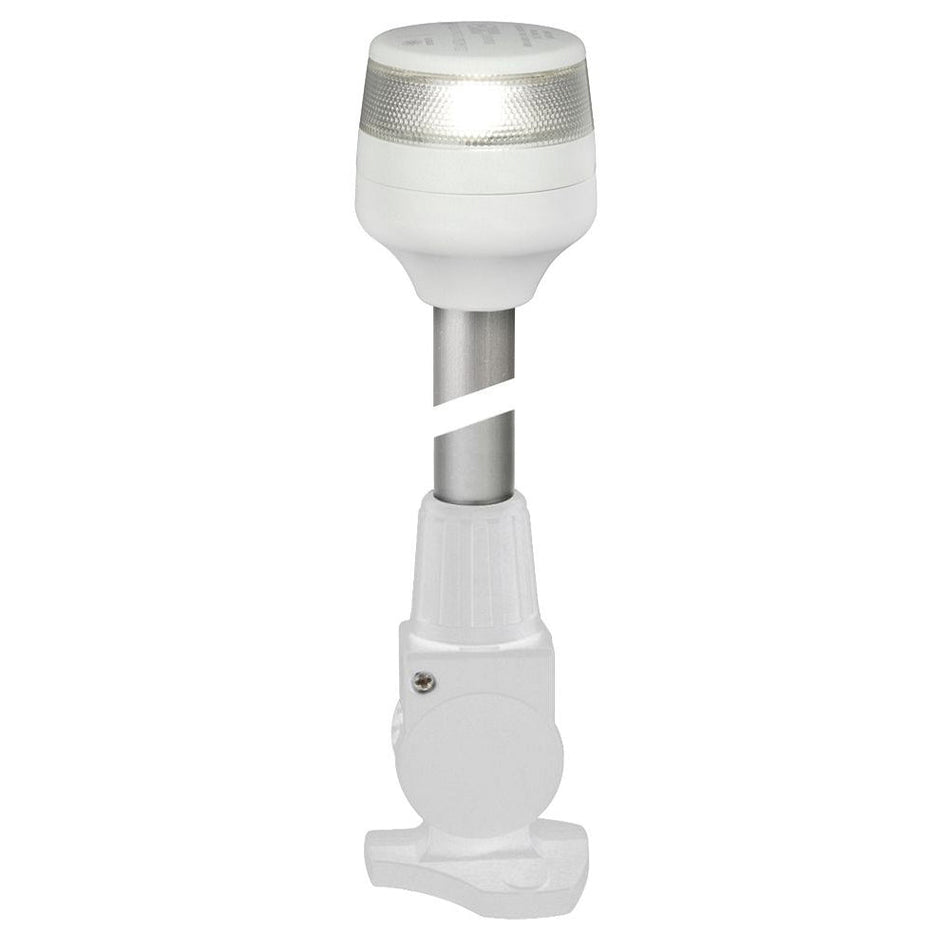 Hella Marine 2nm All Round White Fold Down Pole Navigation Lamp - 8" - White Base - Get Tight Gear