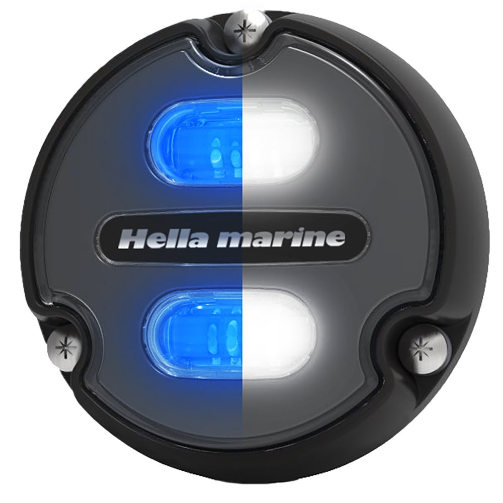 Hella Marine Apelo A1 Blue White Underwater Light - 1800 Lumens - Black Housing - Charcoal Lens - Get Tight Gear