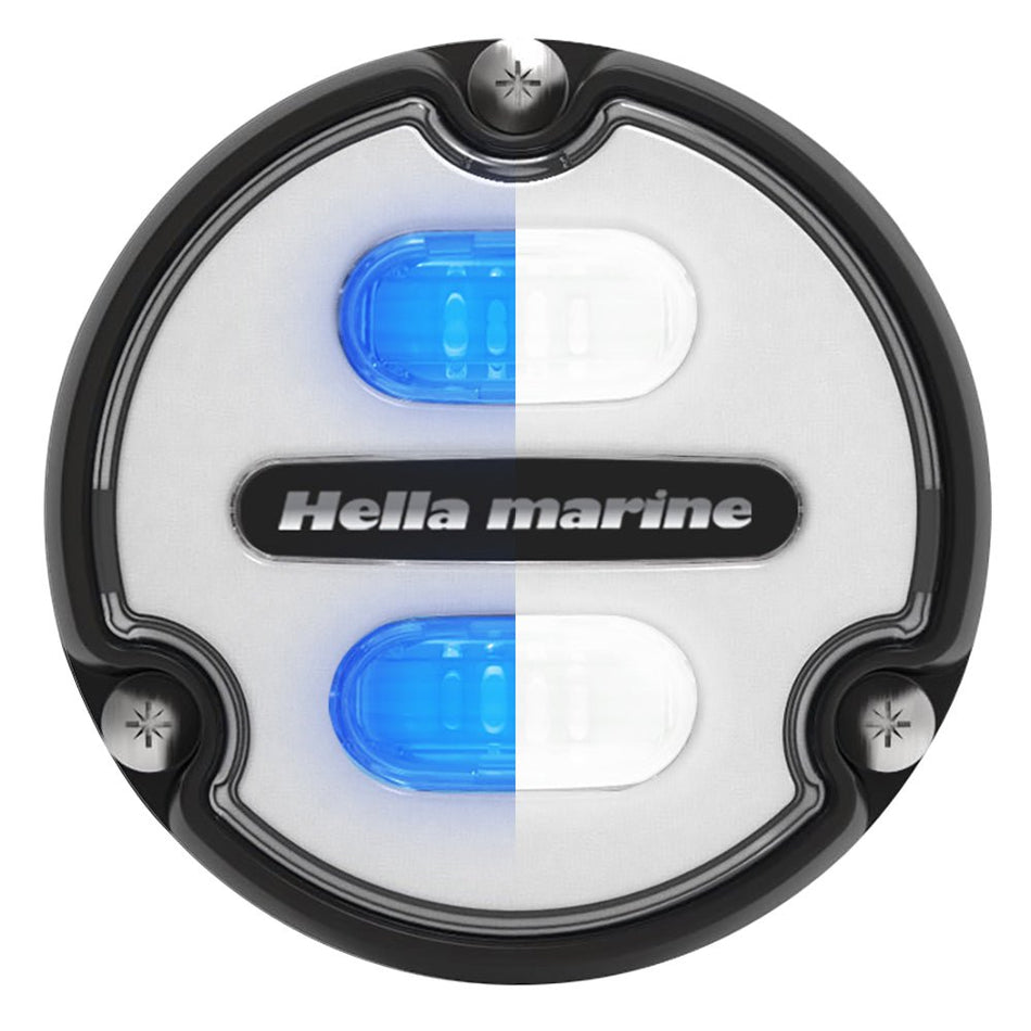 Hella Marine Apelo A1 Blue White Underwater Light - 1800 Lumens - Black Housing - White Lens - Get Tight Gear