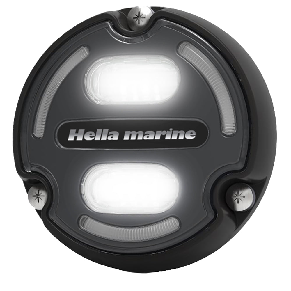 Hella Marine Apelo A2 Blue White Underwater Light - 3000 Lumens - Black Housing - Charcoal Lens w/Edge Light - Get Tight Gear