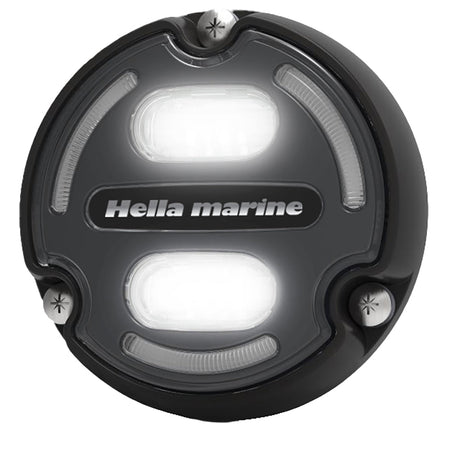 Hella Marine Apelo A2 Blue White Underwater Light - 3000 Lumens - Black Housing - Charcoal Lens w/Edge Light - Get Tight Gear