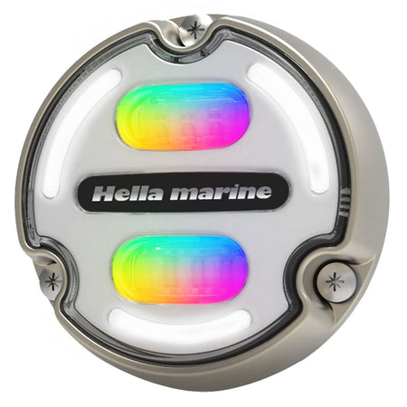 Hella Marine Apelo A2 RGB Underwater Light - 3000 Lumens - Bronze Housing - White Lens w/Edge Light - Get Tight Gear