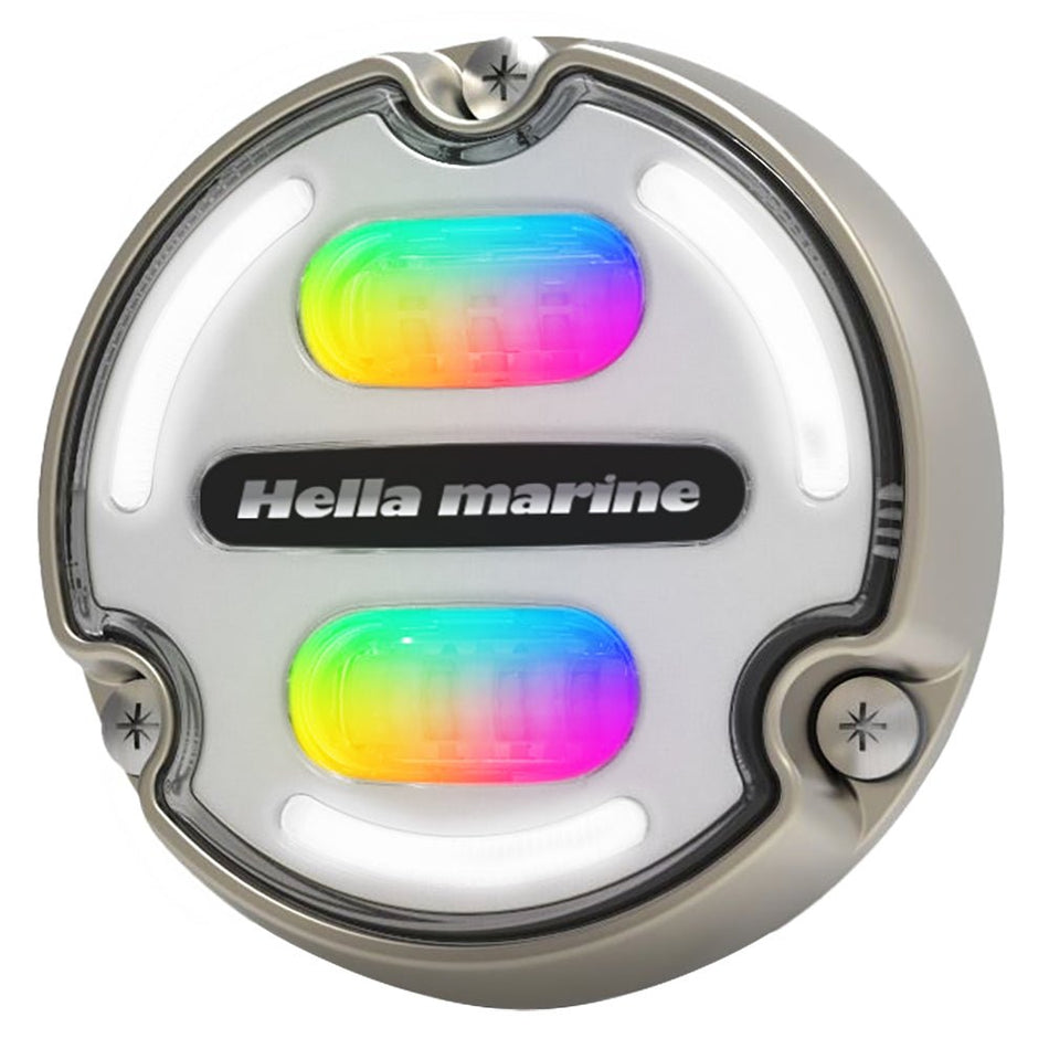 Hella Marine Apelo A2 RGB Underwater Light - 3000 Lumens - Bronze Housing - White Lens w/Edge Light - Get Tight Gear