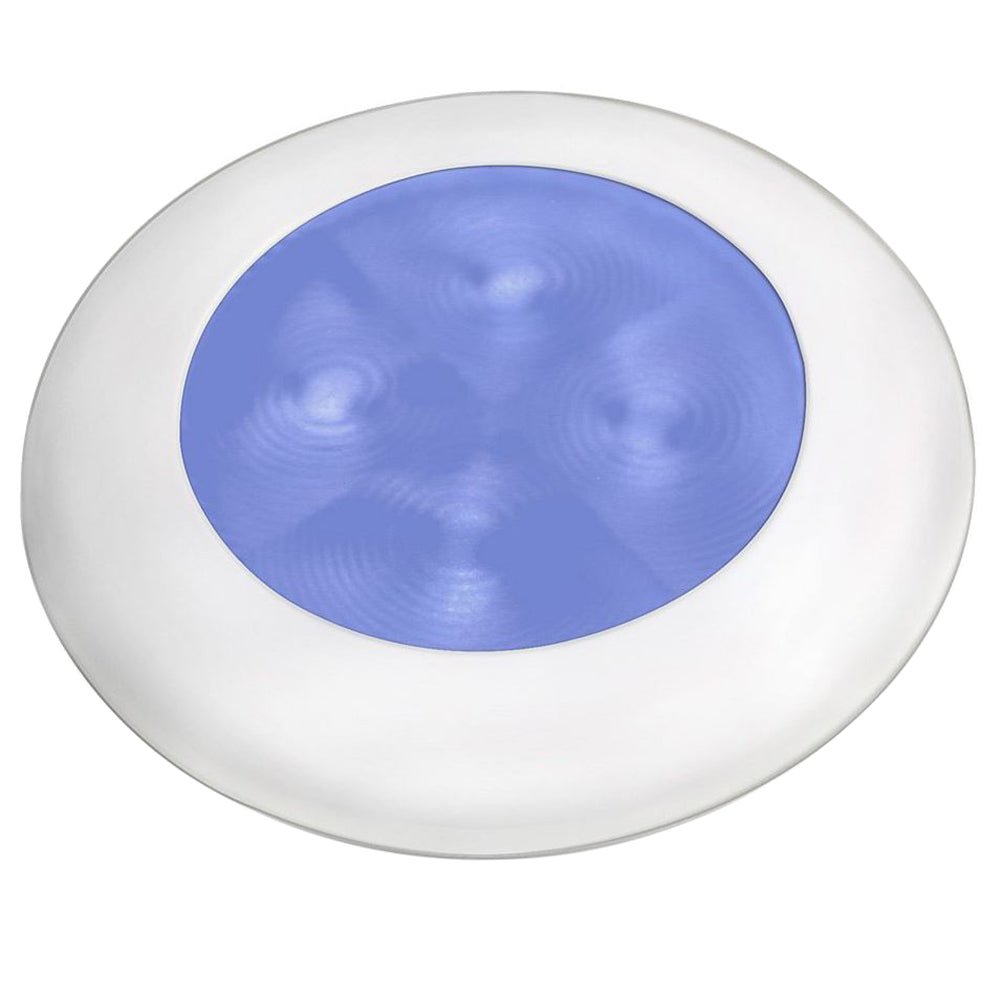 Hella Marine Blue LED Round Courtesy Lamp - White Bezel - 24V - Get Tight Gear