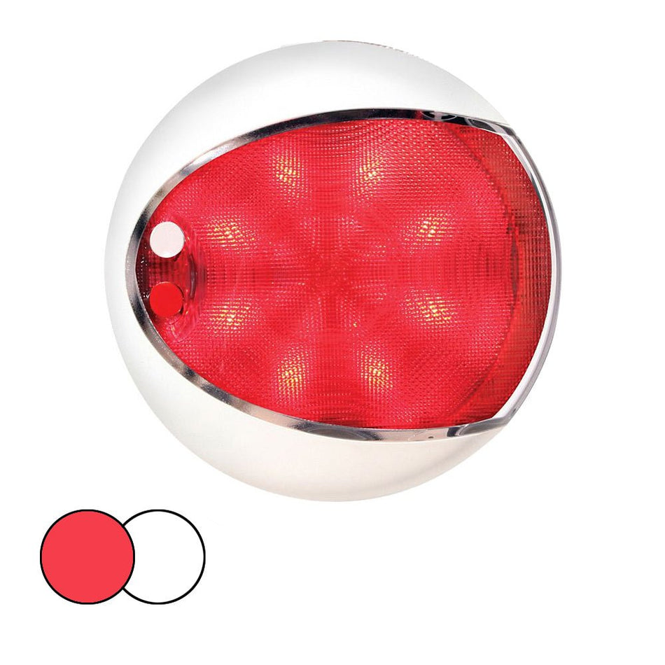 Hella Marine EuroLED 130 Surface Mount Touch Lamp - Red/White LED - White Housing - Get Tight Gear