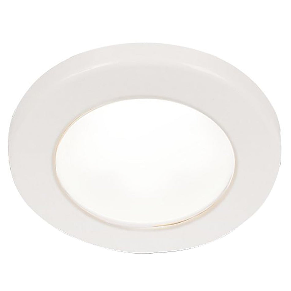 Hella Marine EuroLED 75 3" Round Screw Mount Down Light - White LED - White Plastic Rim - 12V - Get Tight Gear