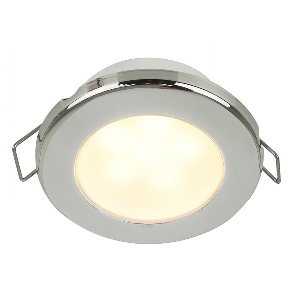 Hella Marine EuroLED 75 3" Round Spring Mount Down Light - Warm White LED - Stainless Steel Rim - 24V - Get Tight Gear