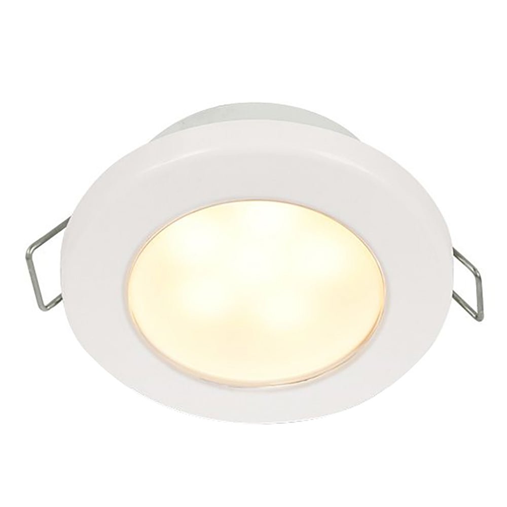 Hella Marine EuroLED 75 3" Round Spring Mount Down Light - Warm White LED - White Plastic Rim - 24V - Get Tight Gear
