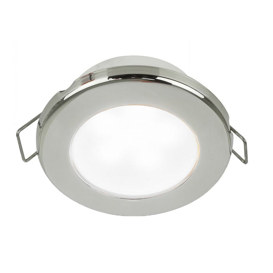 Hella Marine EuroLED 75 3" Round Spring Mount Down Light - White LED - Stainless Steel Rim - 12V - Get Tight Gear