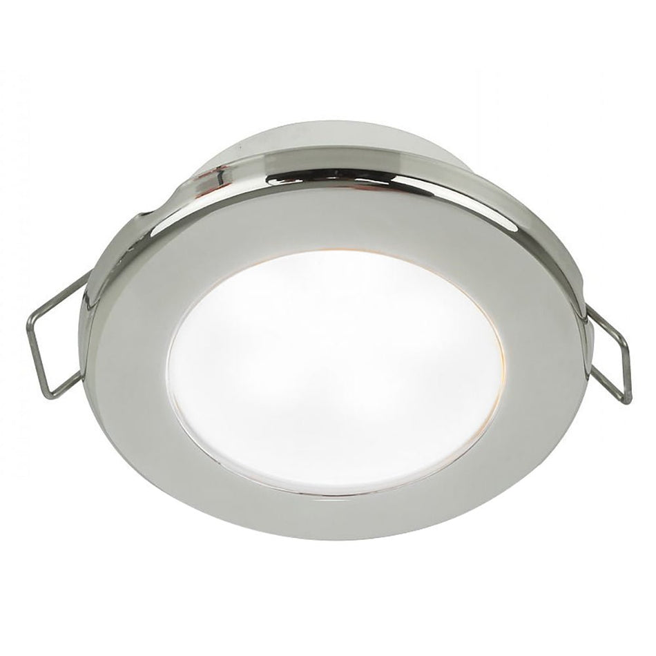 Hella Marine EuroLED 75 3" Round Spring Mount Down Light - White LED - Stainless Steel Rim - 24V - Get Tight Gear