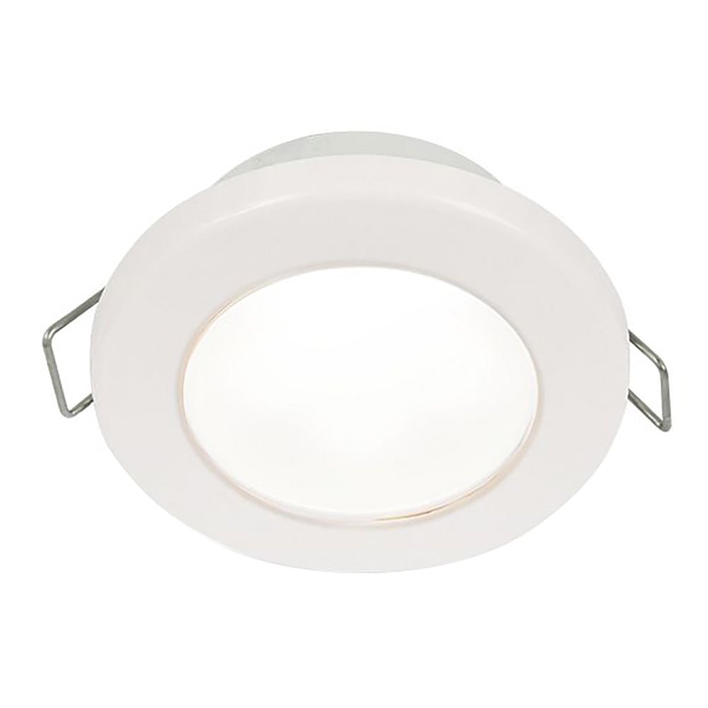 Hella Marine EuroLED 75 3" Round Spring Mount Down Light - White LED - White Plastic Rim - 12V - Get Tight Gear