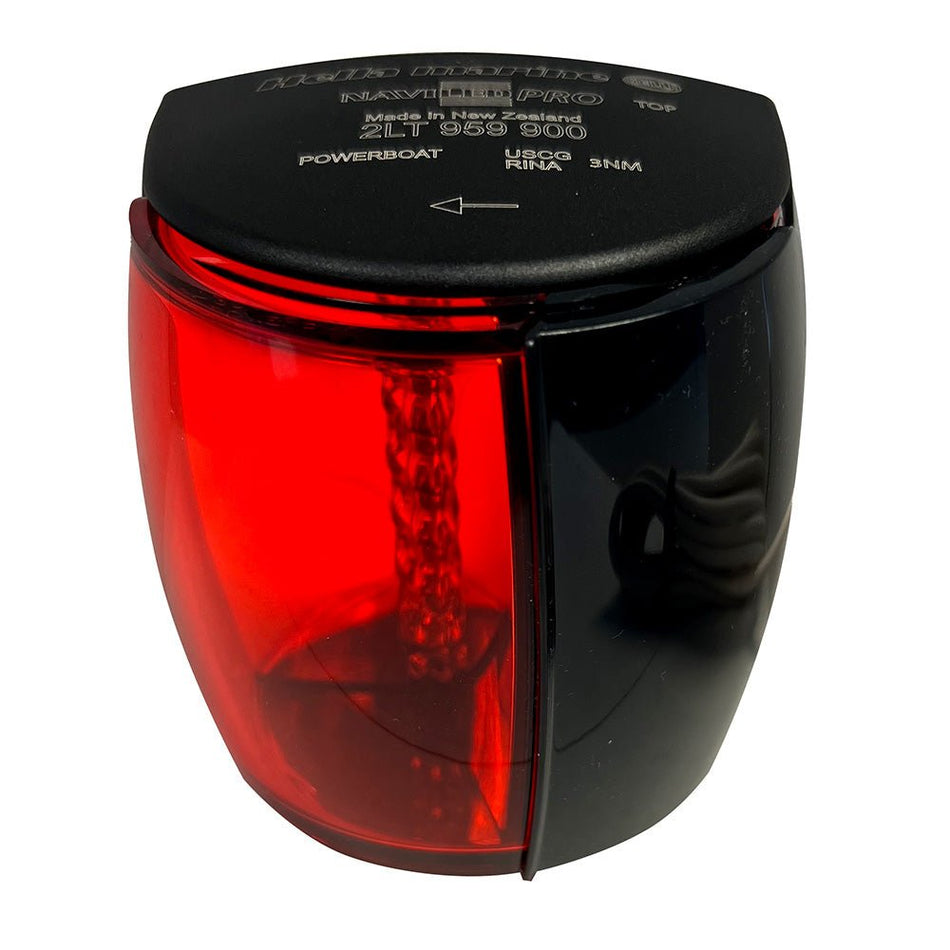 Hella Marine NaviLED PRO Port Navigation Lamp - Black - 2NM - Get Tight Gear