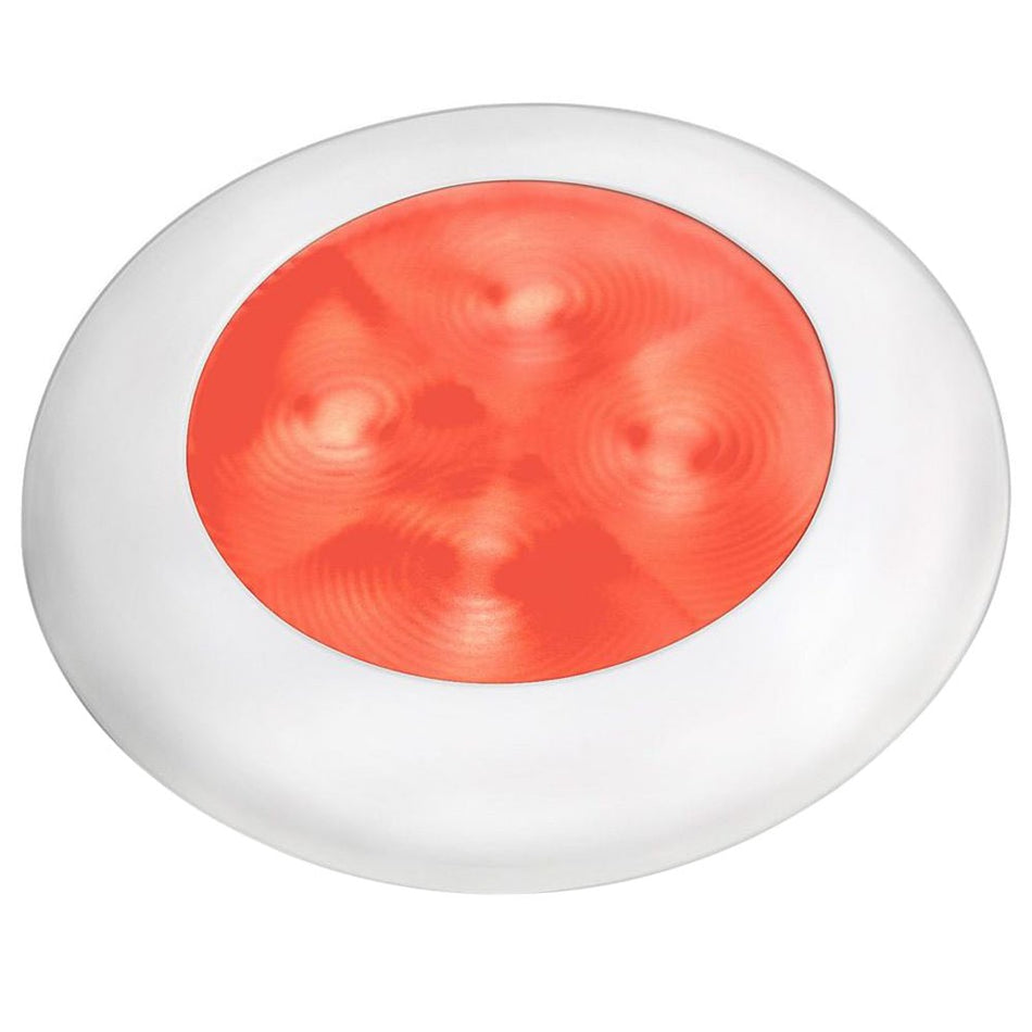 Hella Marine Red LED Round Courtesy Lamp - White Bezel - 24V - Get Tight Gear