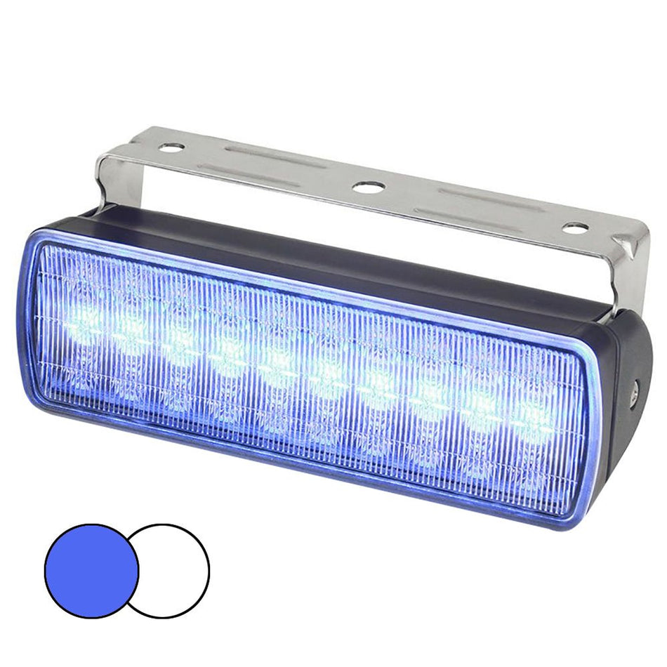 Hella Marine Sea Hawk XL Dual Color LED Floodlights - Blue/White LED - Black Housing - Get Tight Gear