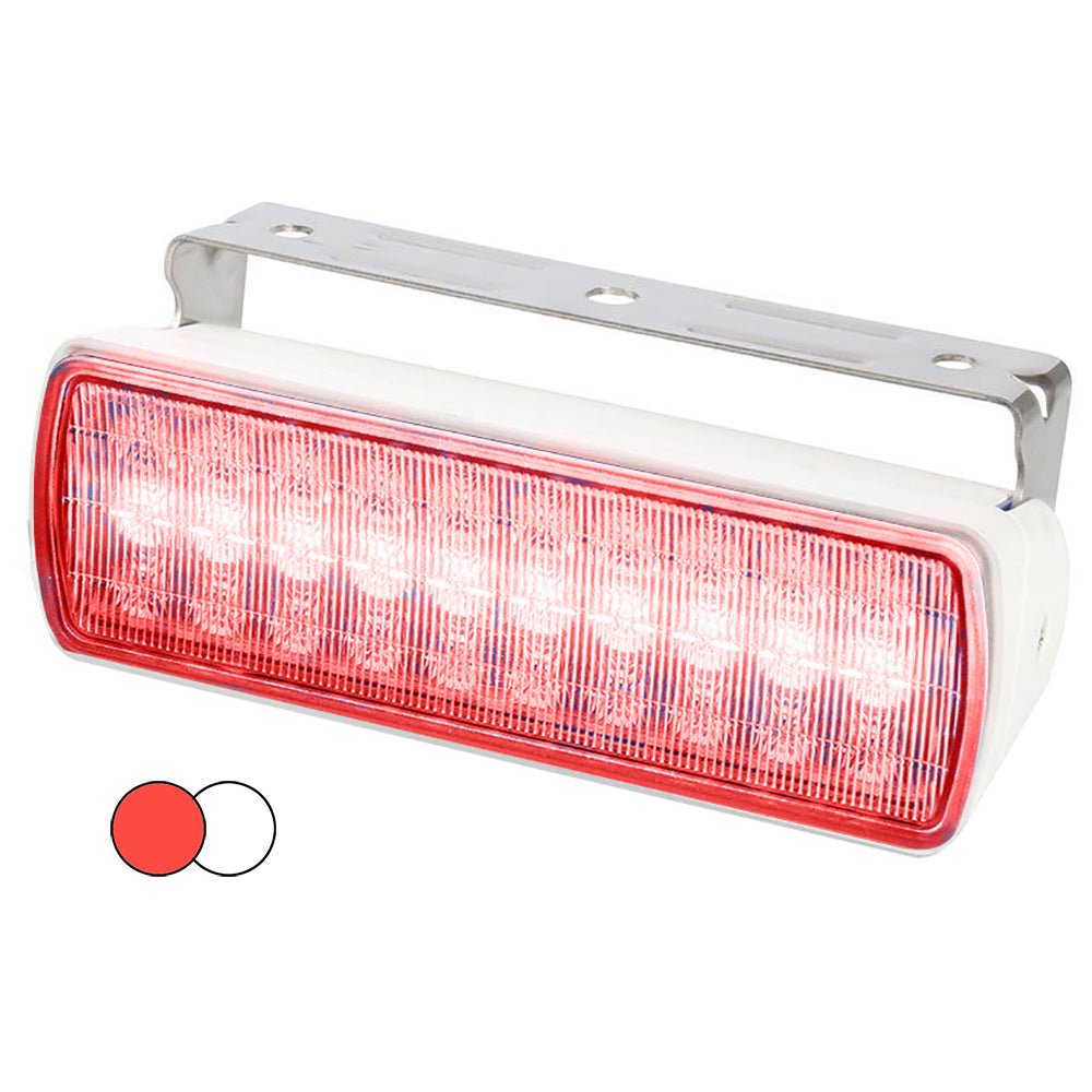 Hella Marine Sea Hawk XL Dual Color LED Floodlights - Red/White LED - White Housing - Get Tight Gear