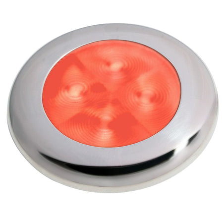 Hella Marine Slim Line LED 'Enhanced Brightness' Round Courtesy Lamp - Red LED - Stainless Steel Bezel - 12V - Get Tight Gear