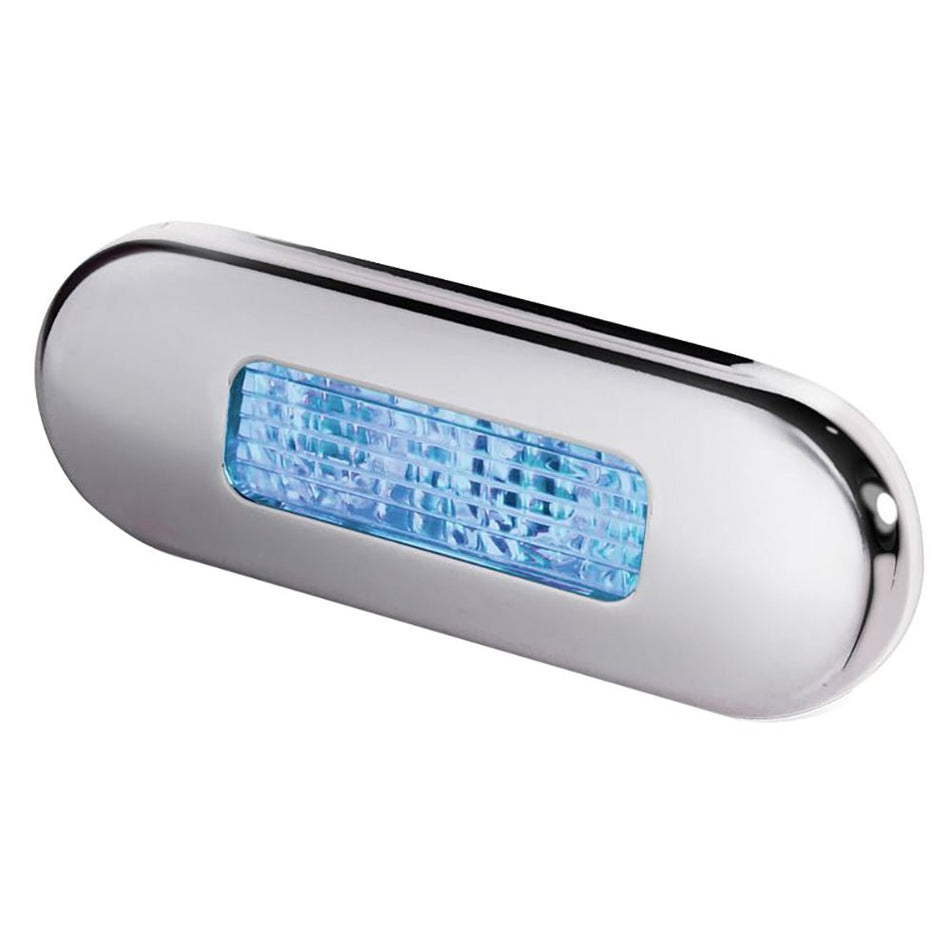Hella Marine Surface Mount Oblong LED Courtesy Lamp - Blue LED - Stainless Steel Bezel - Get Tight Gear