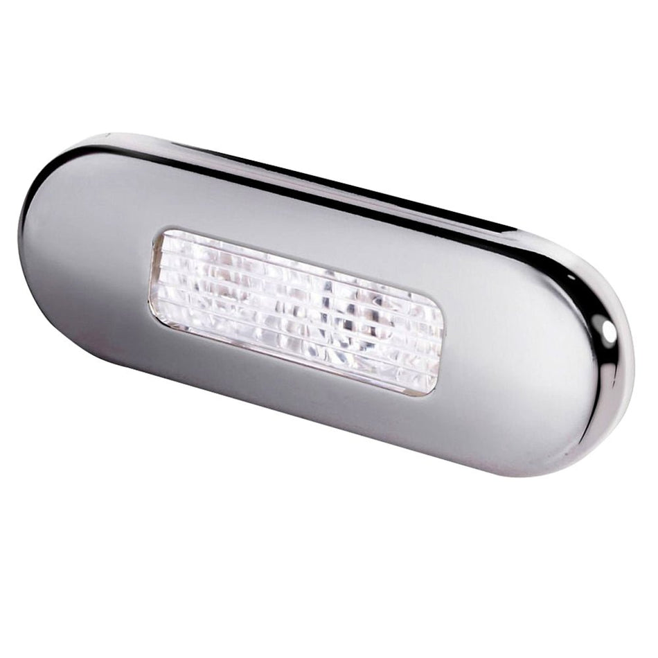 Hella Marine Surface Mount Oblong LED Courtesy Lamp - White LED - Stainless Steel Bezel - Get Tight Gear