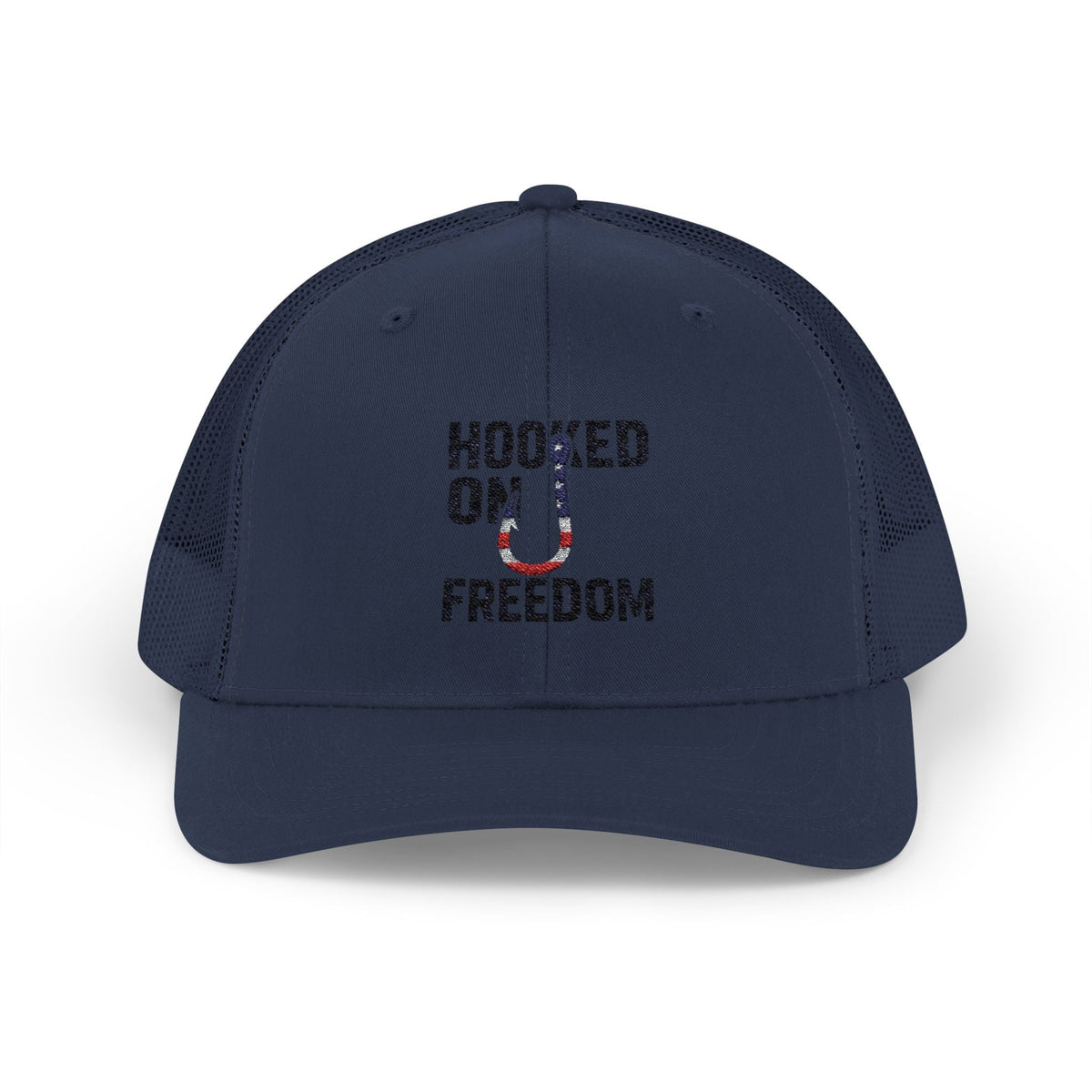 Hooked on Freedom Snapback Cap - Trendy Mesh Hat, Patriotic Gift, Outdoor Wear, Summer Style, Freedom Lovers - Get Tight Gear