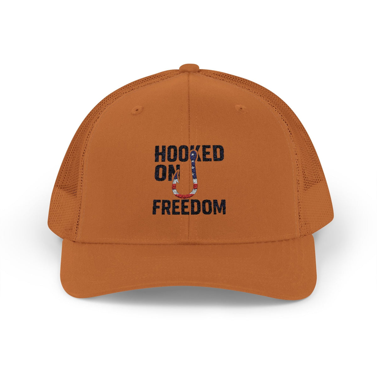 Hooked on Freedom Snapback Cap - Trendy Mesh Hat, Patriotic Gift, Outdoor Wear, Summer Style, Freedom Lovers - Get Tight Gear