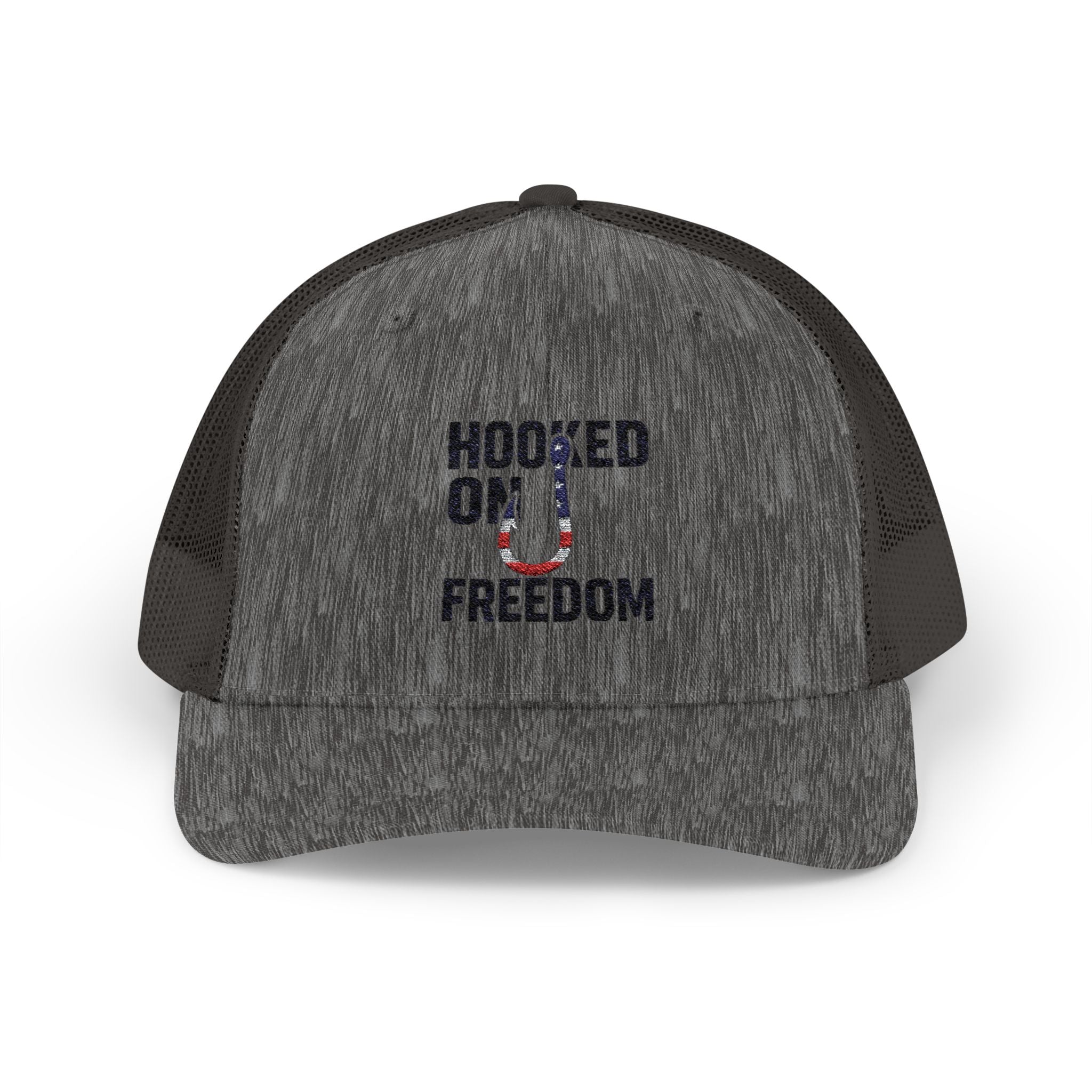 Hooked on Freedom Snapback Cap - Trendy Mesh Hat, Patriotic Gift, Outdoor Wear, Summer Style, Freedom Lovers - Get Tight Gear