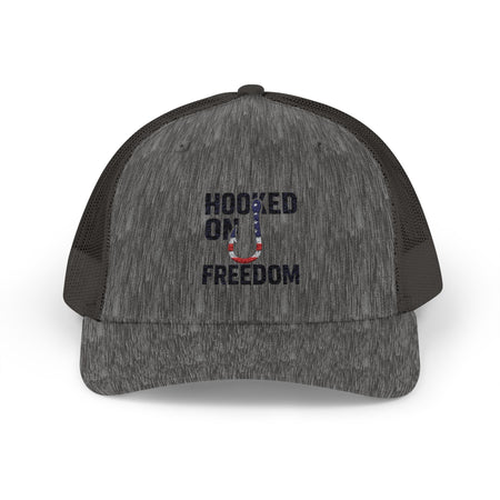 Hooked on Freedom Snapback Cap - Trendy Mesh Hat, Patriotic Gift, Outdoor Wear, Summer Style, Freedom Lovers - Get Tight Gear