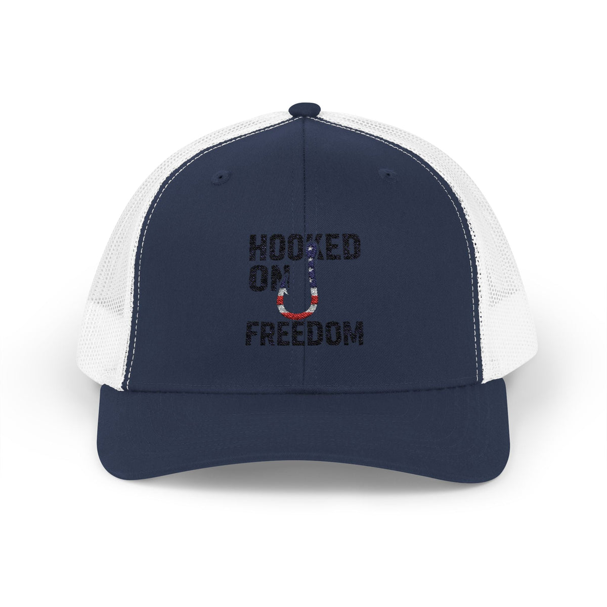Hooked on Freedom Snapback Cap - Trendy Mesh Hat, Patriotic Gift, Outdoor Wear, Summer Style, Freedom Lovers - Get Tight Gear