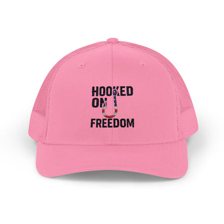 Hooked on Freedom Snapback Cap - Trendy Mesh Hat, Patriotic Gift, Outdoor Wear, Summer Style, Freedom Lovers - Get Tight Gear