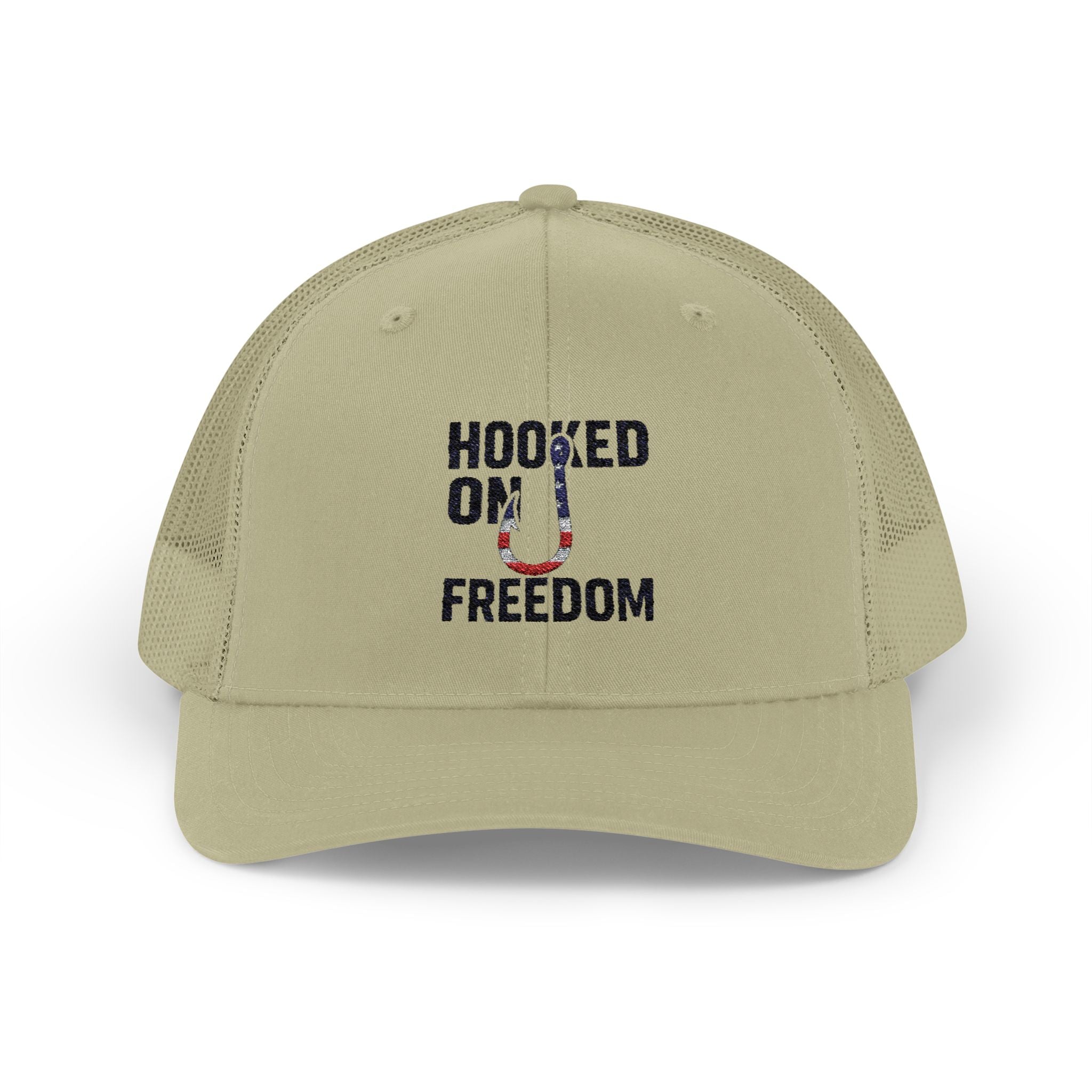 Hooked on Freedom Snapback Cap - Trendy Mesh Hat, Patriotic Gift, Outdoor Wear, Summer Style, Freedom Lovers - Get Tight Gear